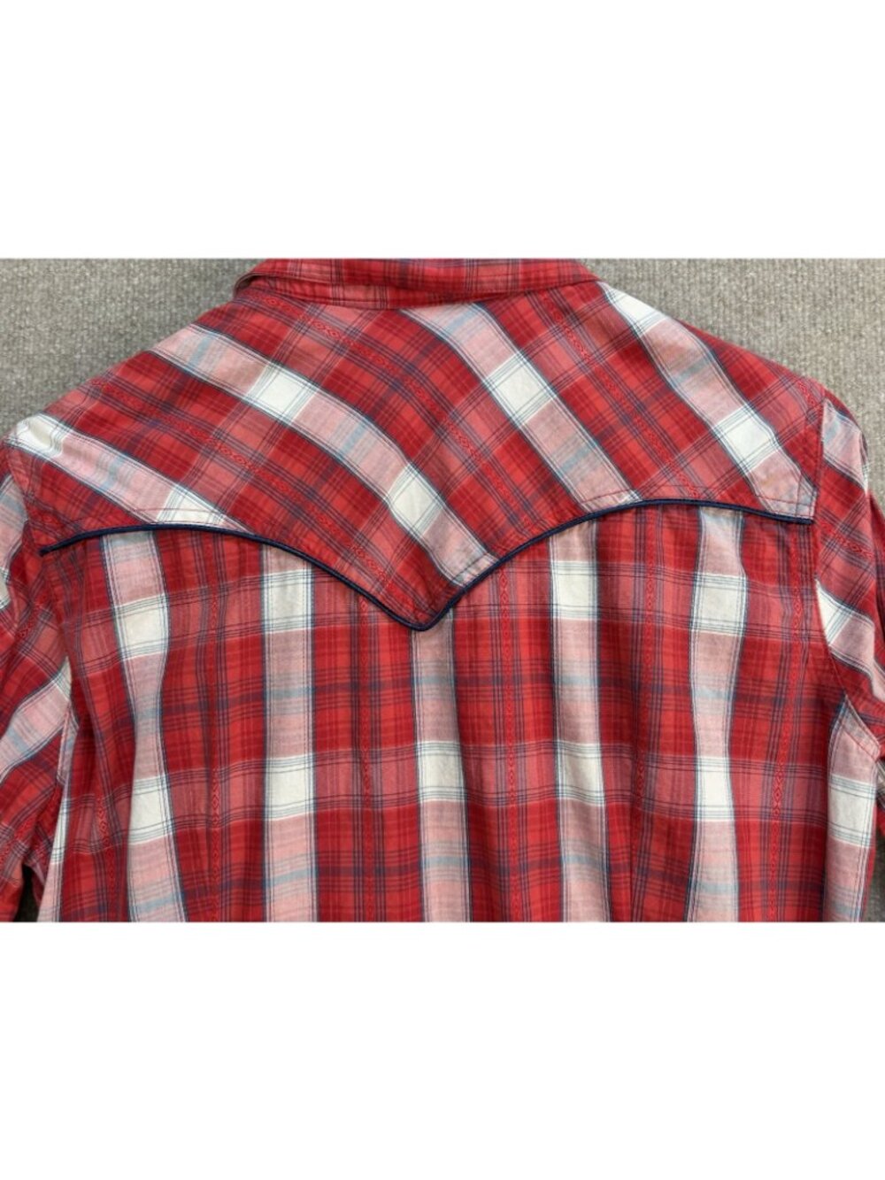 Vtg Wrangler Retro Men's Large Shirt Plaid Western Snap Pearl Cowboy Red White - Picture 8 of 16